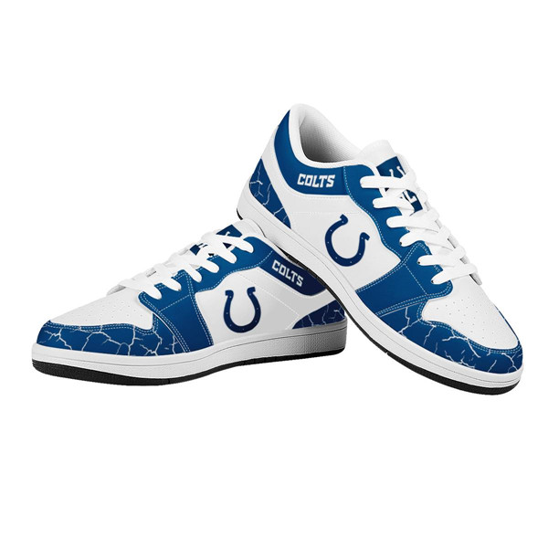 Women's Indianapolis Colts AJ Low Top Leather Sneakers 001