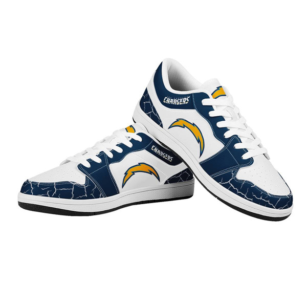 Men's Los Angeles Chargers AJ Low Top Leather Sneakers 001