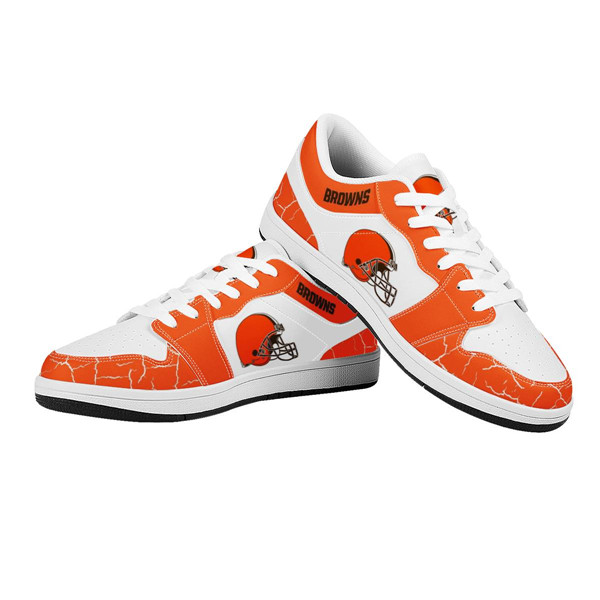 Men's Cleveland Browns AJ Low Top Leather Sneakers 001