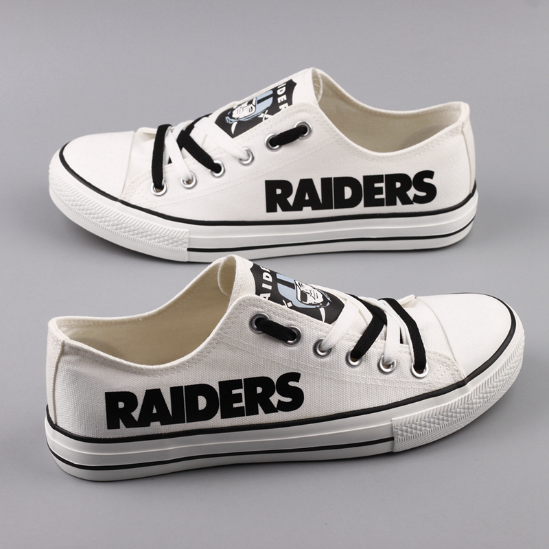 Women's Oakland Raiders Repeat Print Low Top Sneakers 005