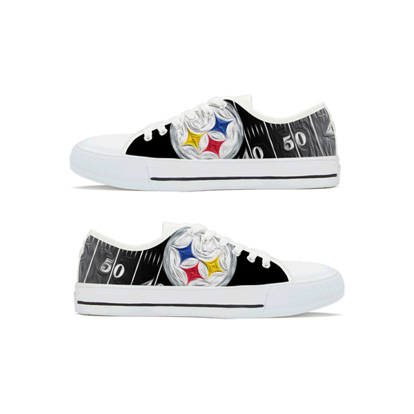 Women's Pittsburgh Steelers Low Top Canvas Sneakers 005