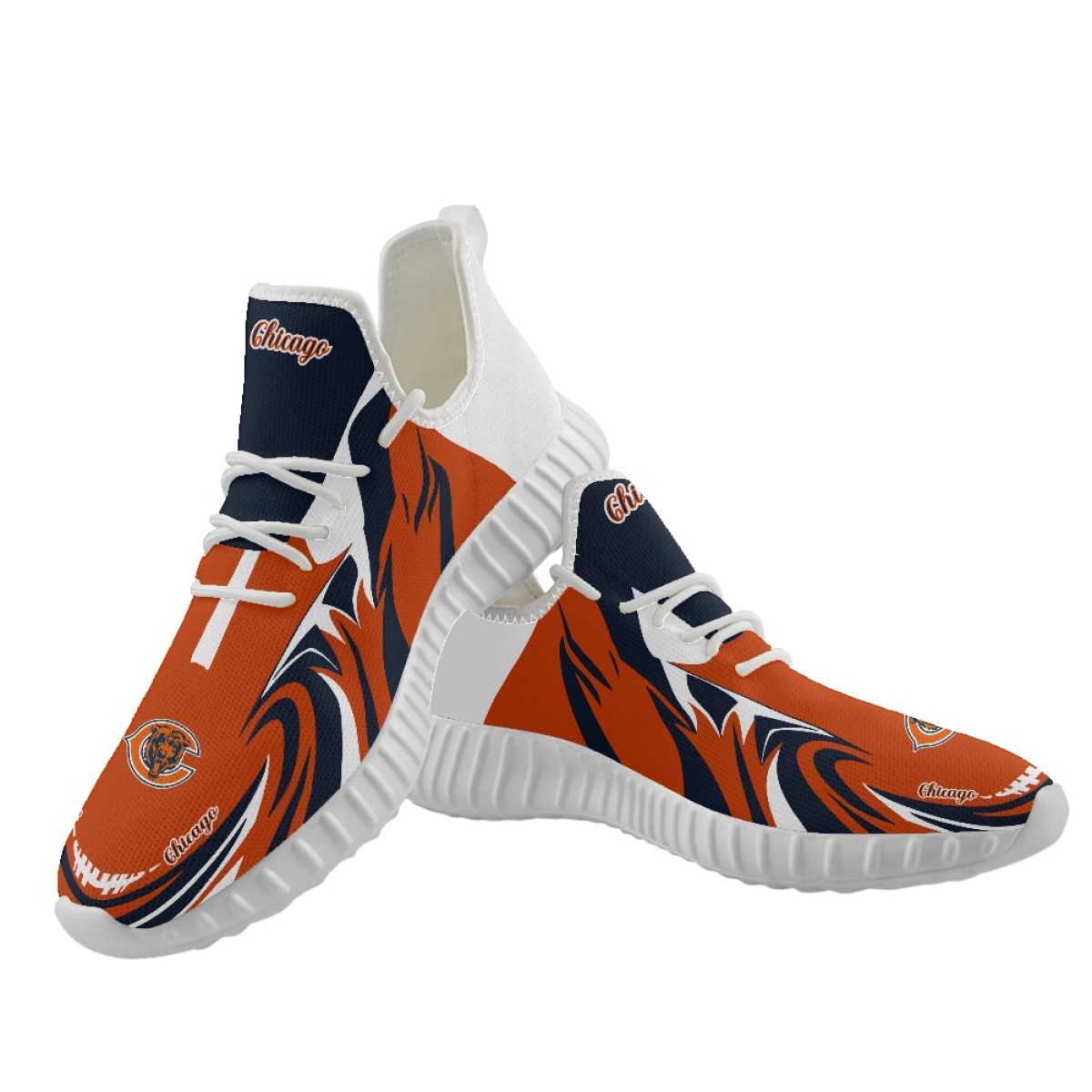 Women's Chicago Bears Mesh Knit Sneakers/Shoes 019