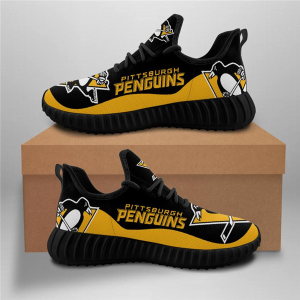 Men's Pittsburgh Penguins Mesh Knit Sneakers/Shoes 001