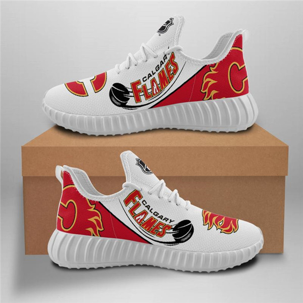 Women's Calgary Flames Mesh Knit Sneakers/Shoes 003