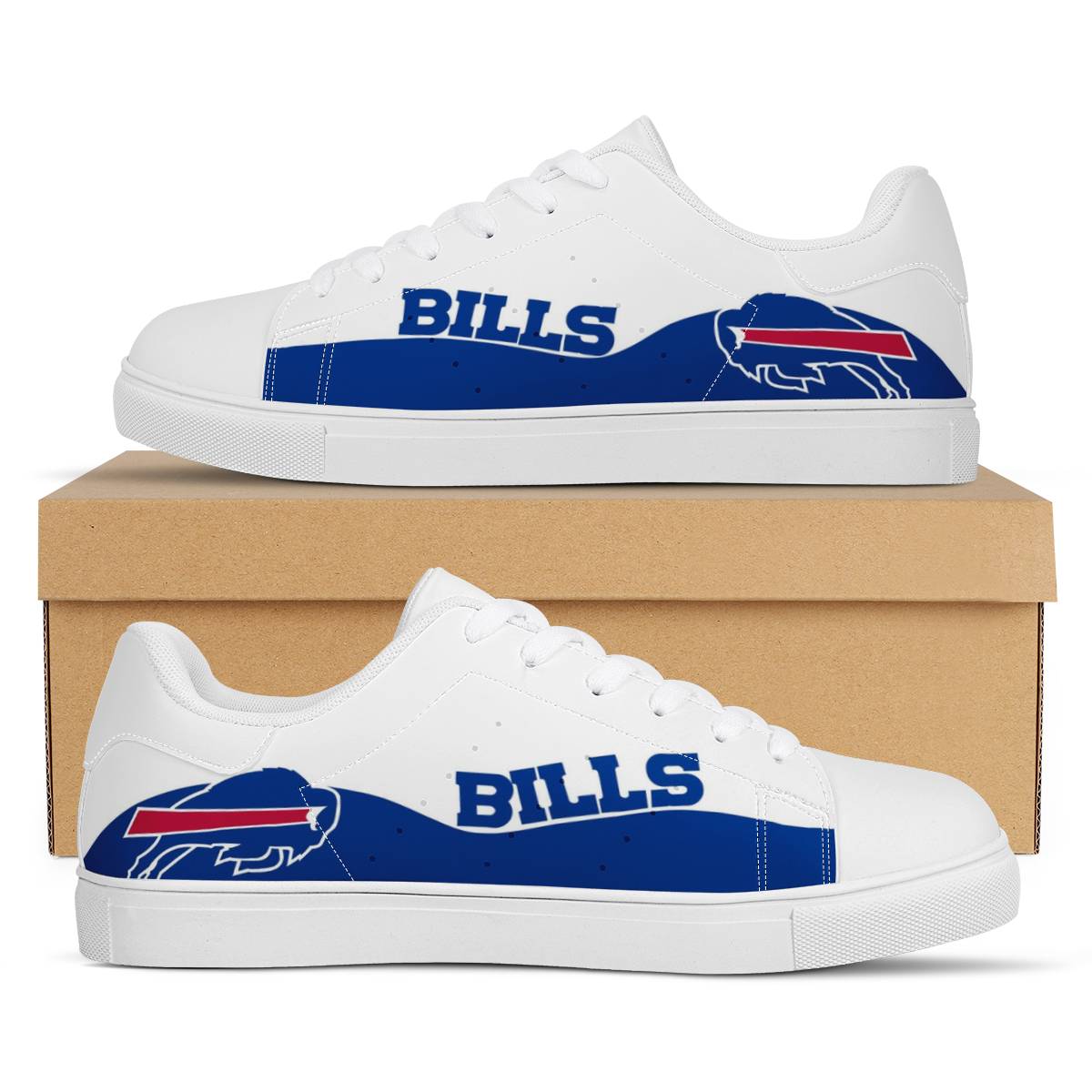 Men's Buffalo Bills Low Top Leather Sneakers 003
