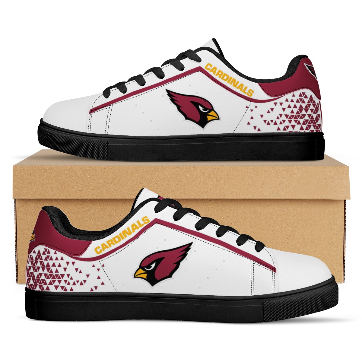 Men's Arizona Cardinals Low Top Leather Sneakers 001