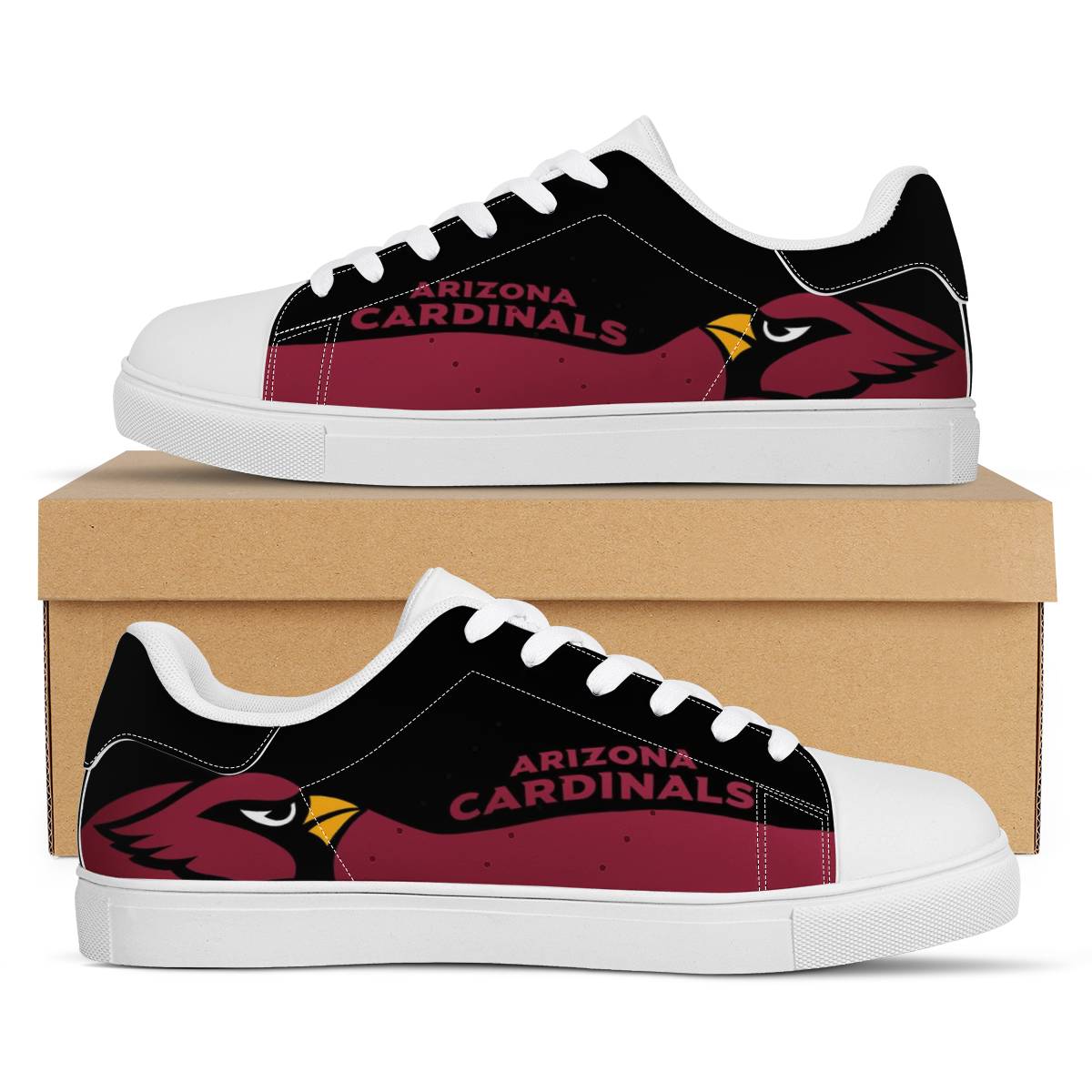 Women's Arizona Cardinals Low Top Leather Sneakers 003