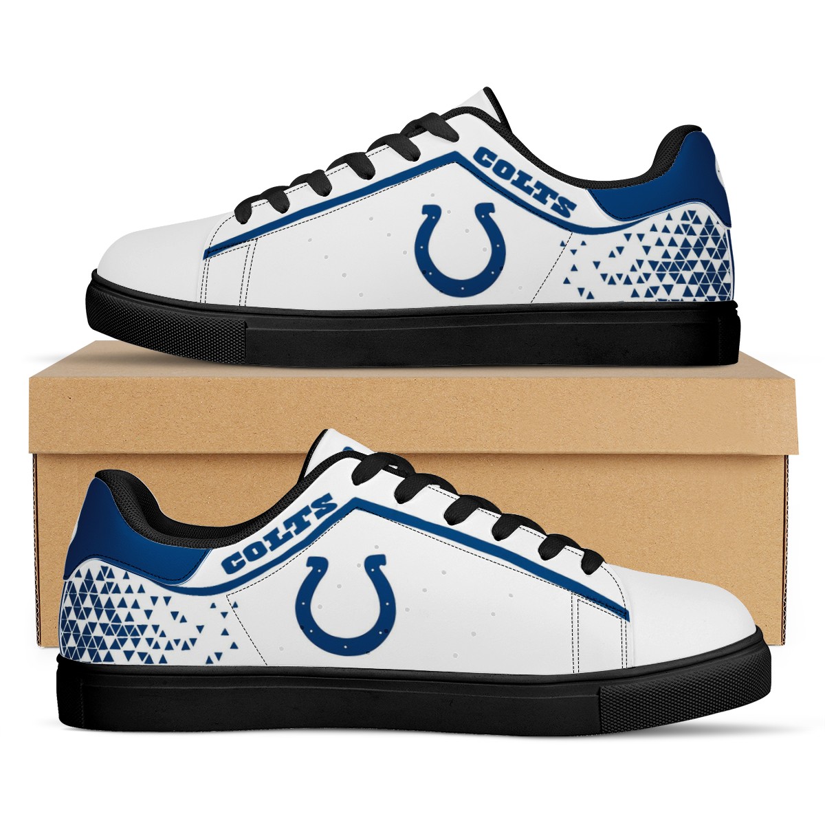 Men's Indianapolis Colts Low Top Leather Sneakers 001