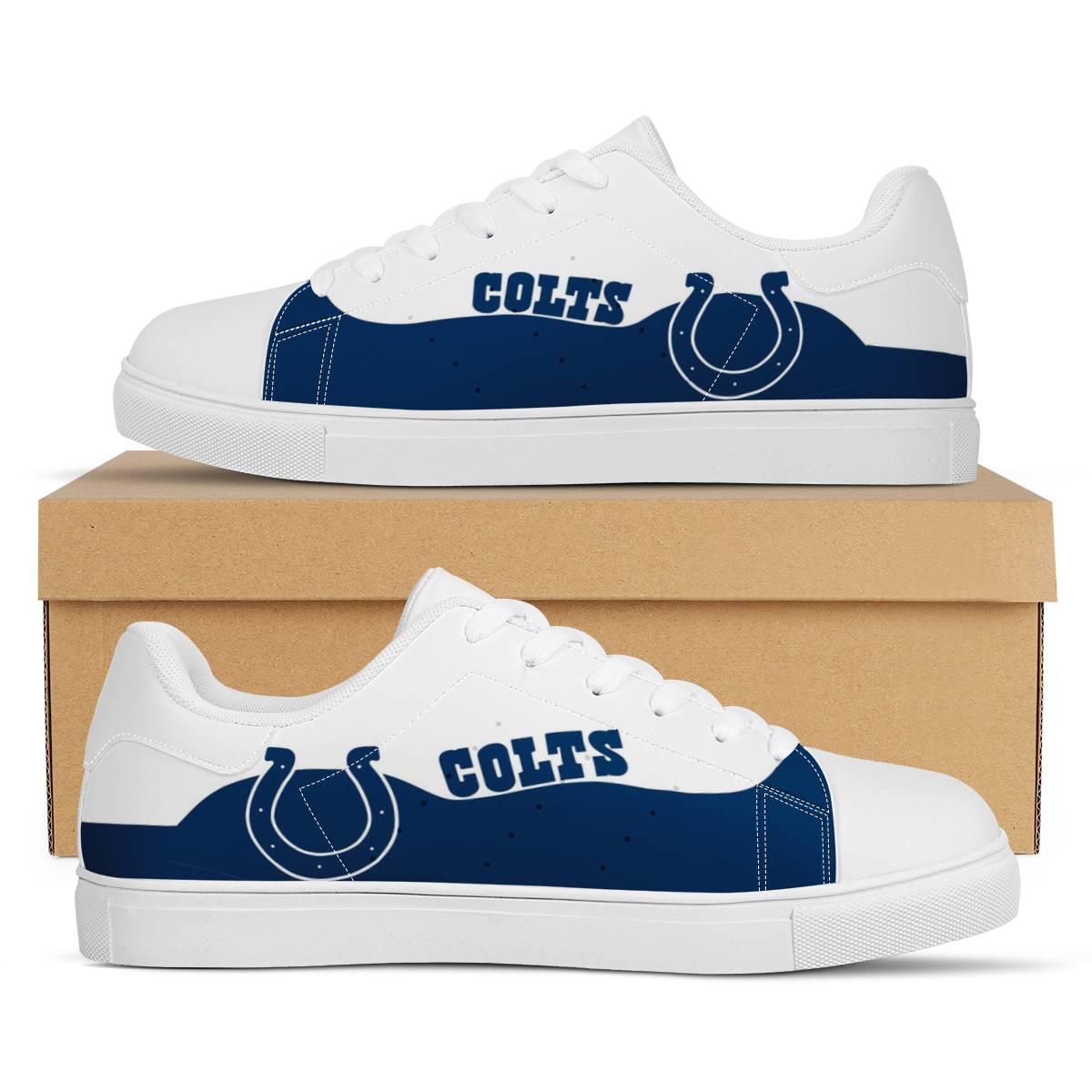 Women's Indianapolis Colts Low Top Leather Sneakers 003