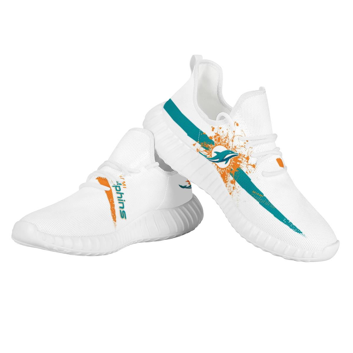 Women's Miami Dolphins Mesh Knit Sneakers/Shoes 002