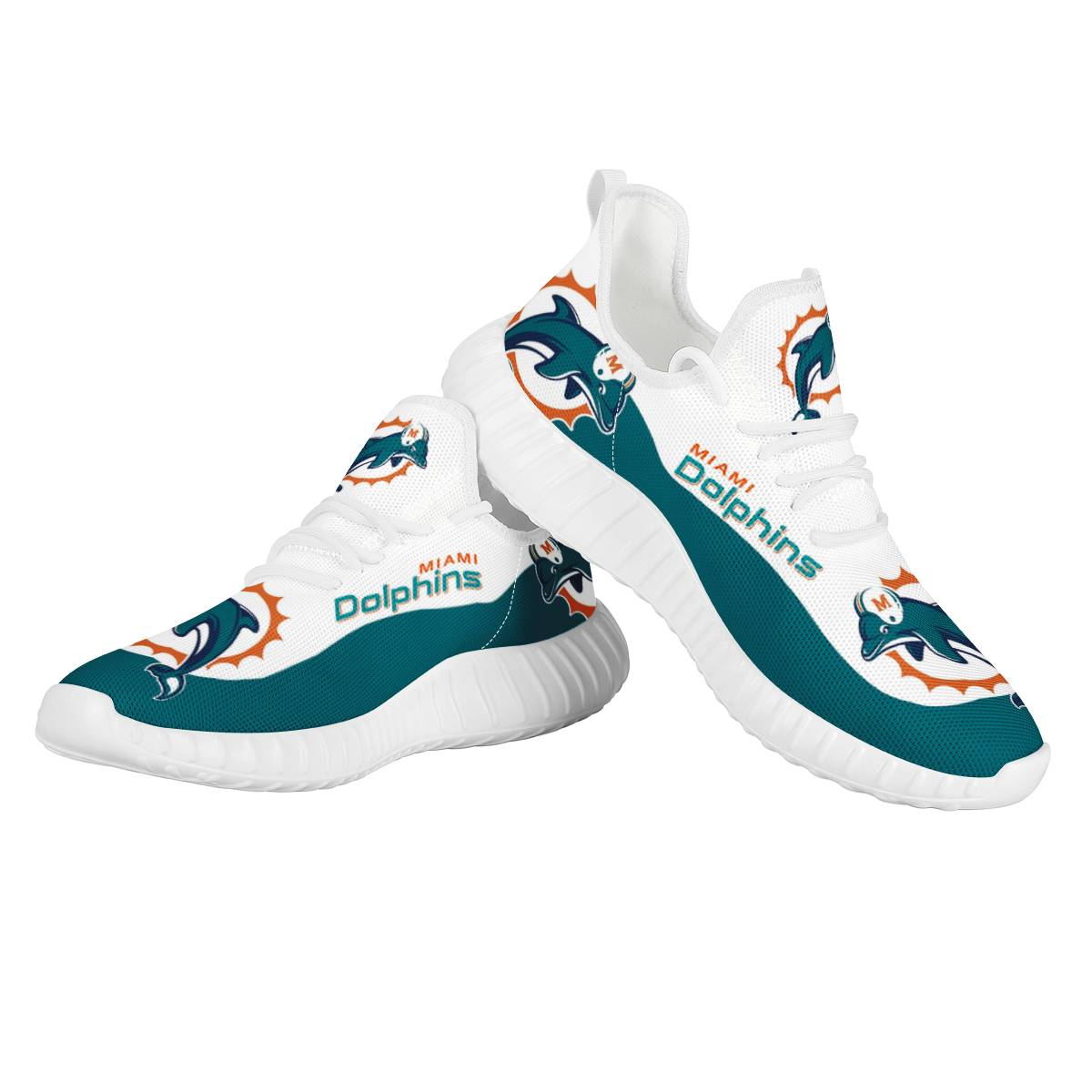 Men's Miami Dolphins Mesh Knit Sneakers/Shoes 006