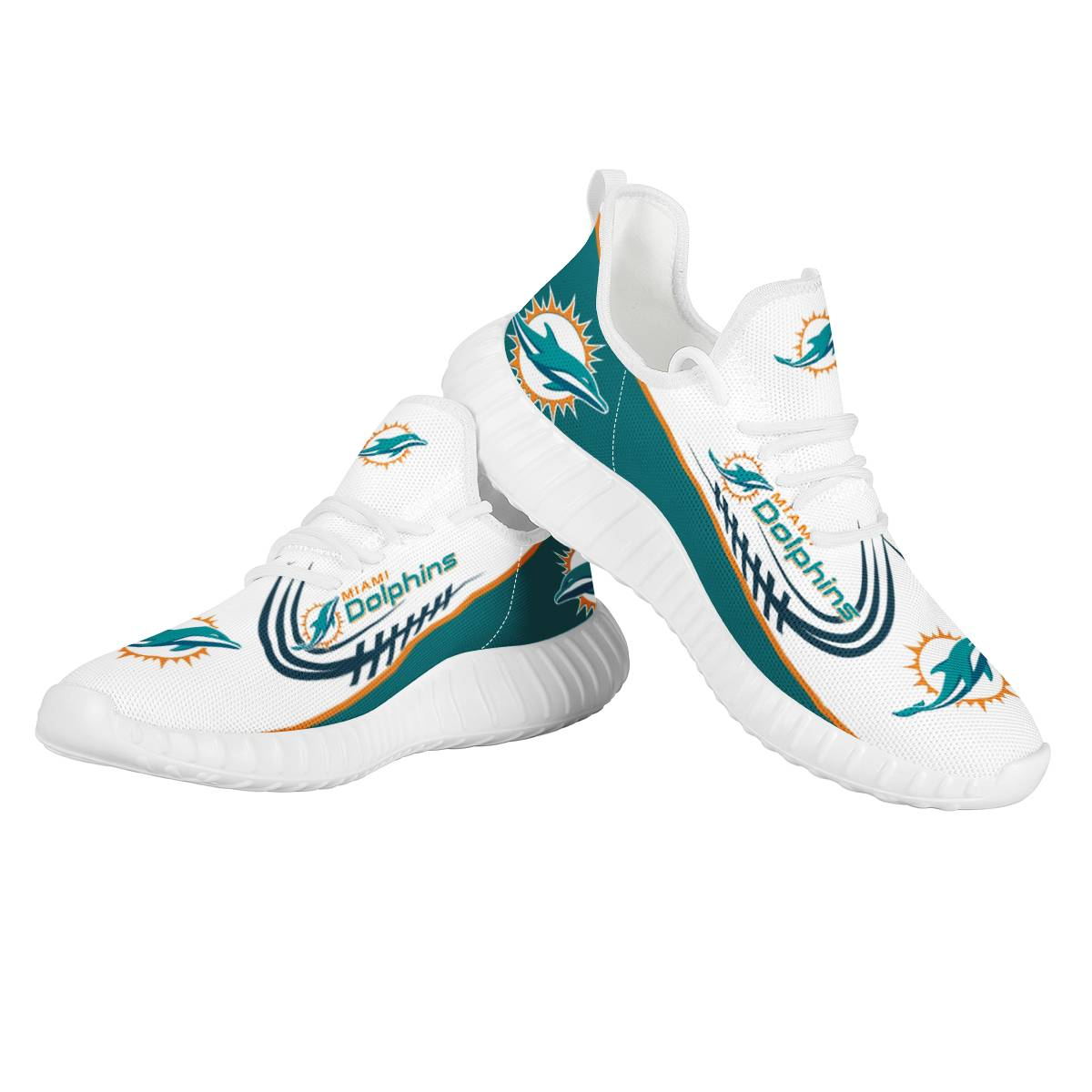Men's Miami Dolphins Mesh Knit Sneakers/Shoes 004