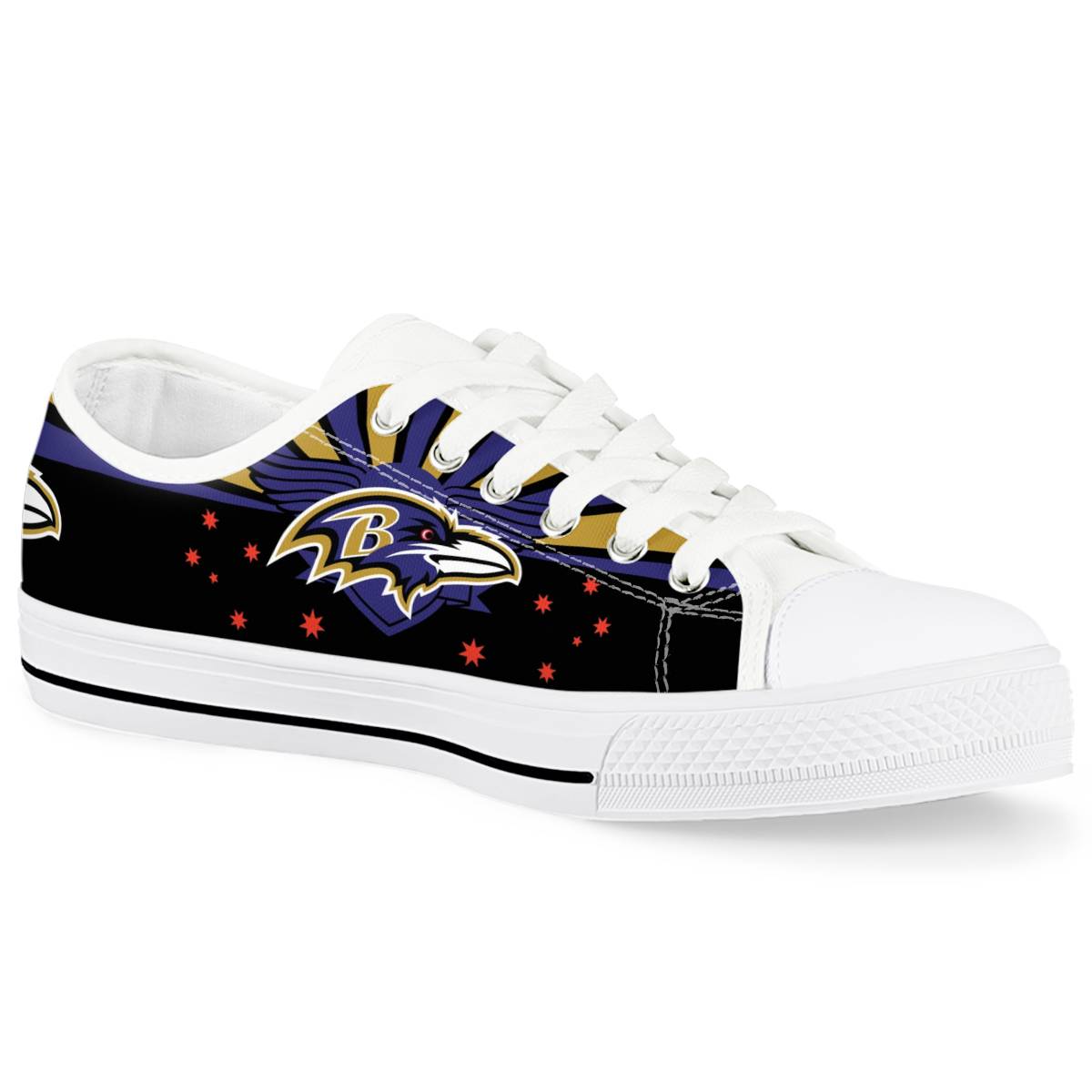 Women's Baltimore Ravens Low Top Canvas Sneakers 009