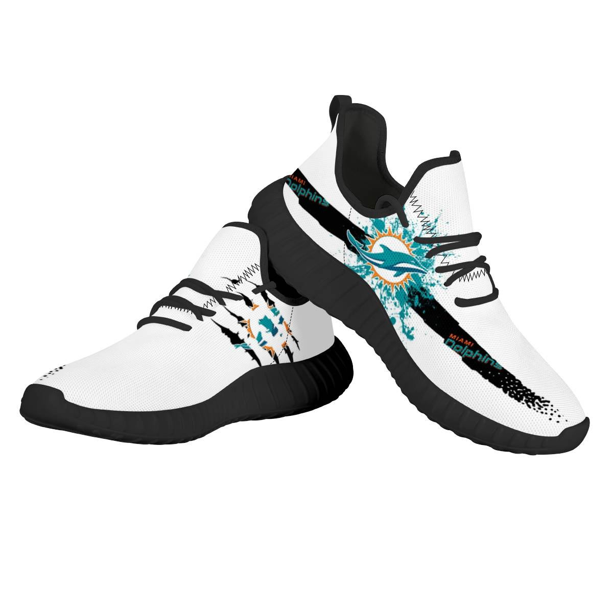 Women's Miami Dolphins Mesh Knit Sneakers/Shoes 007