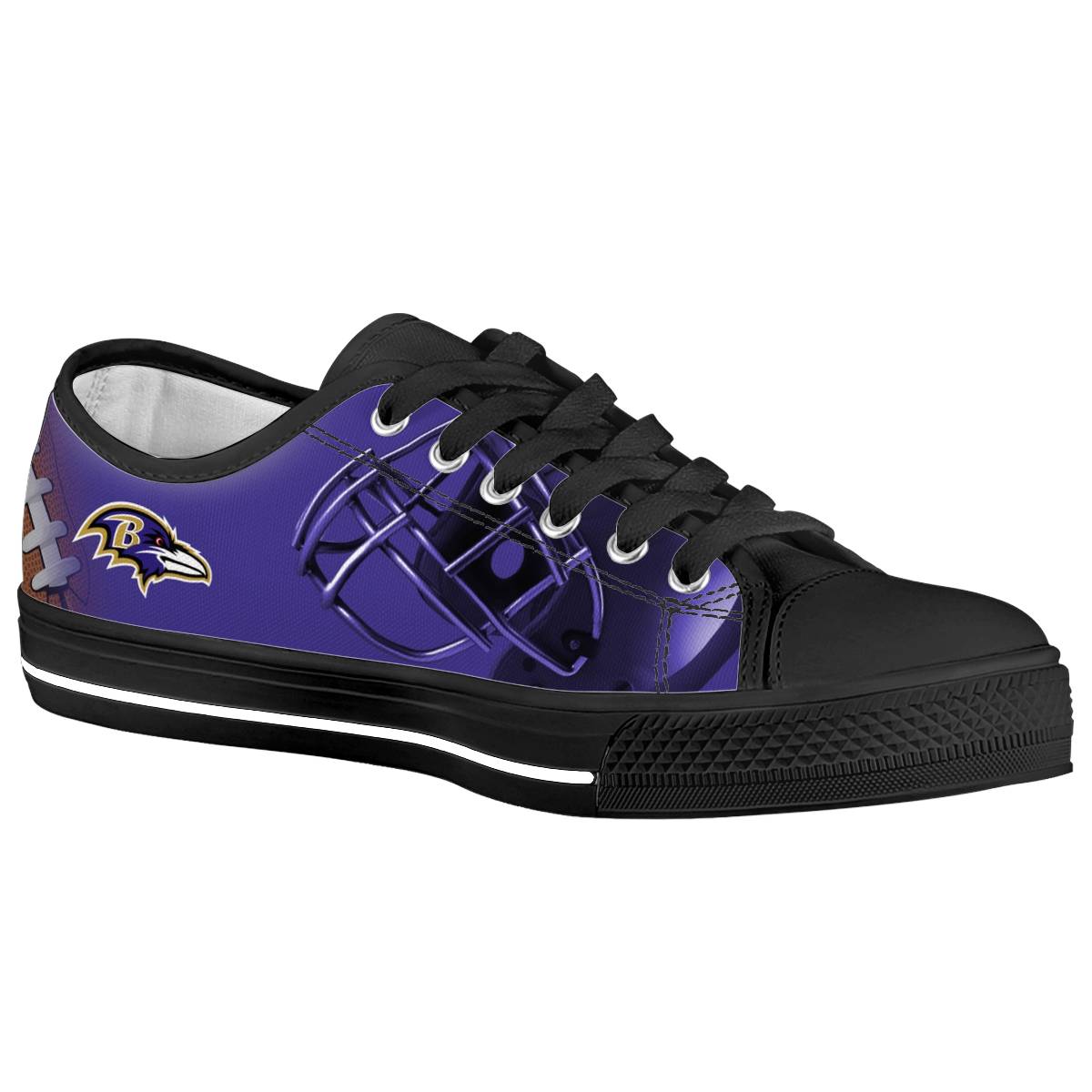 Women's Baltimore Ravens Low Top Canvas Sneakers 011