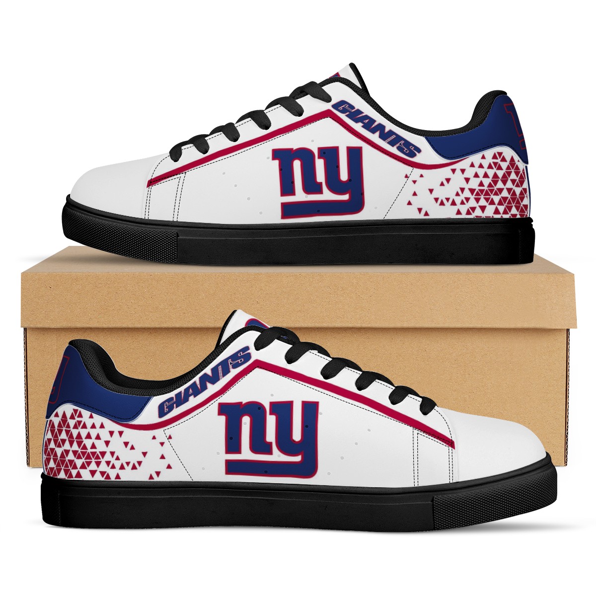 Men's New York Giants Low Top Leather Sneakers 001