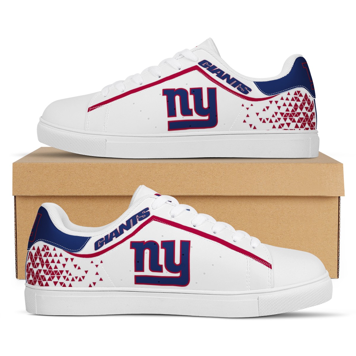 Men's New York Giants Low Top Leather Sneakers 002