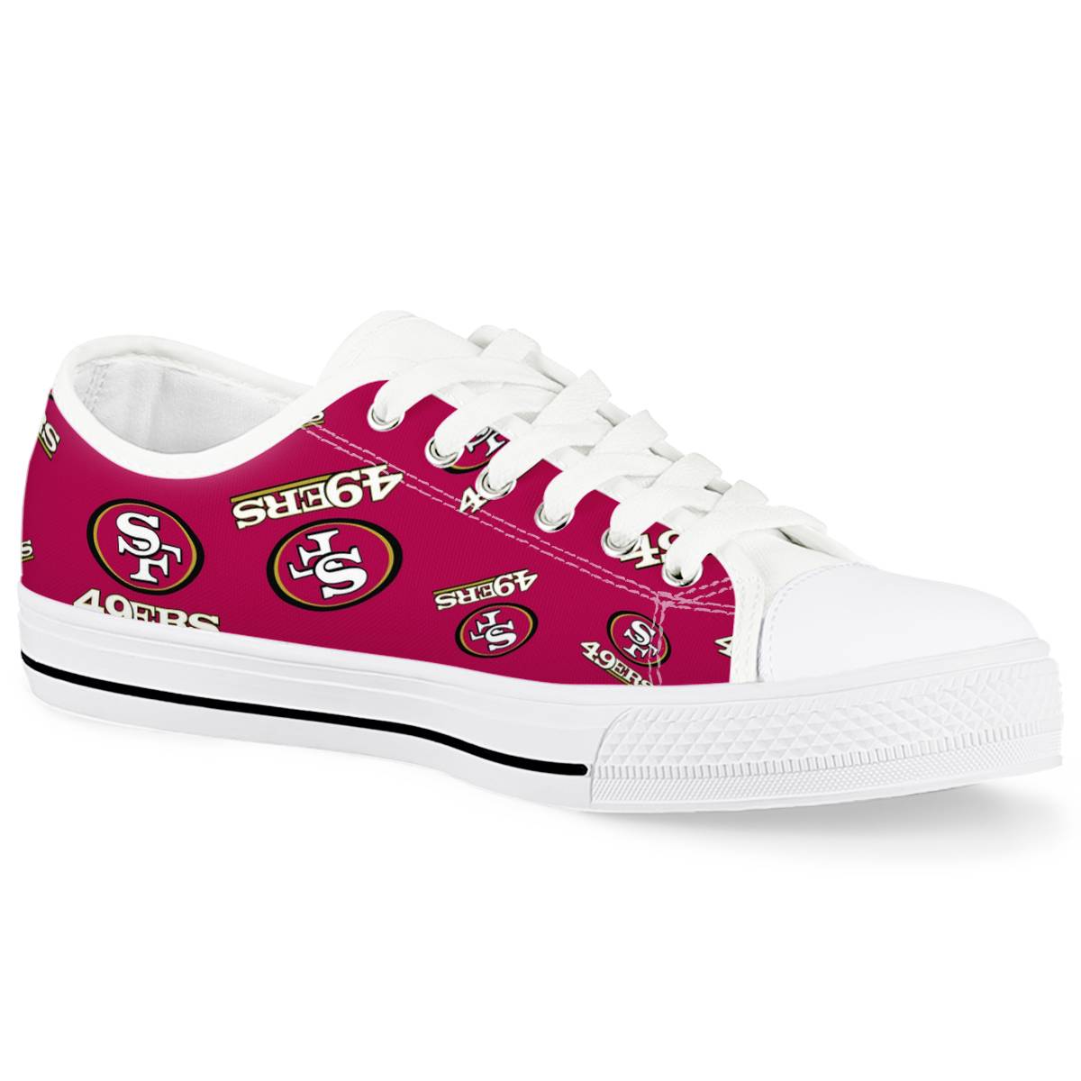 Women's San Francisco 49ers Low Top Canvas Sneakers 004