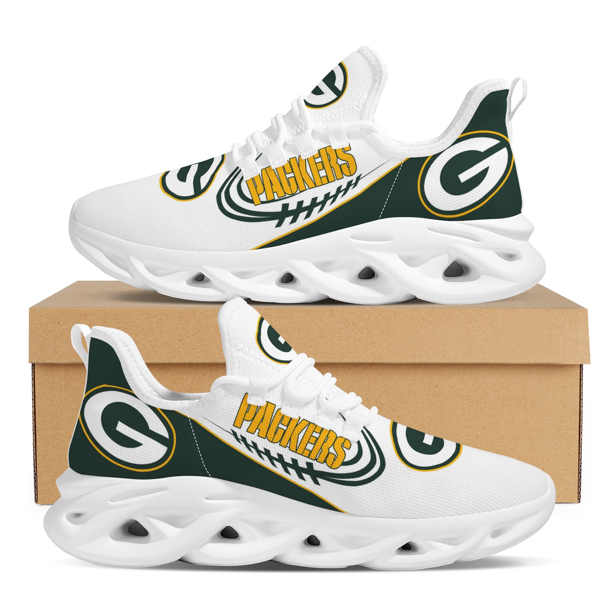 Men's Green Bay Packers Flex Control Sneakers 006