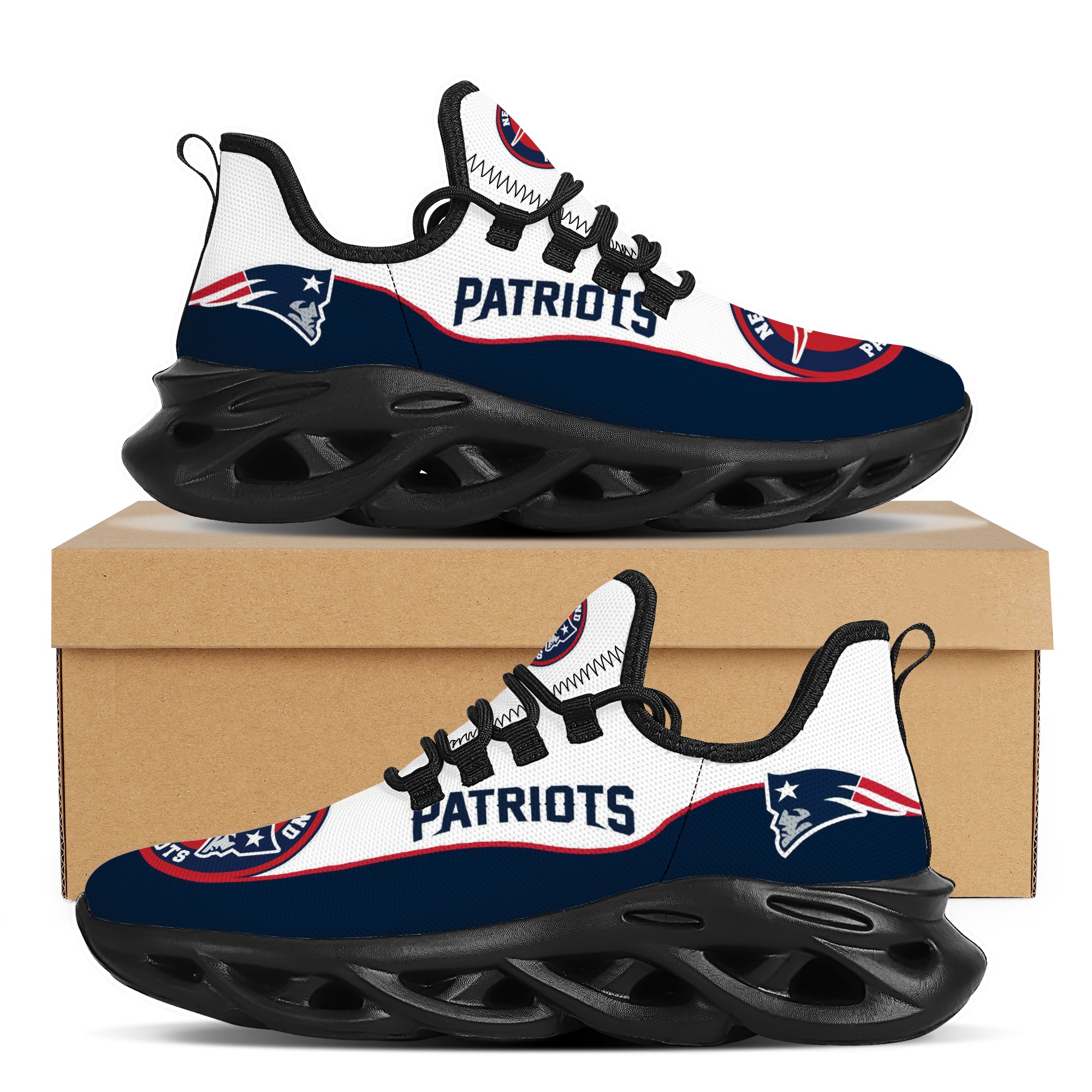 Men's New England Patriots Flex Control Sneakers 001