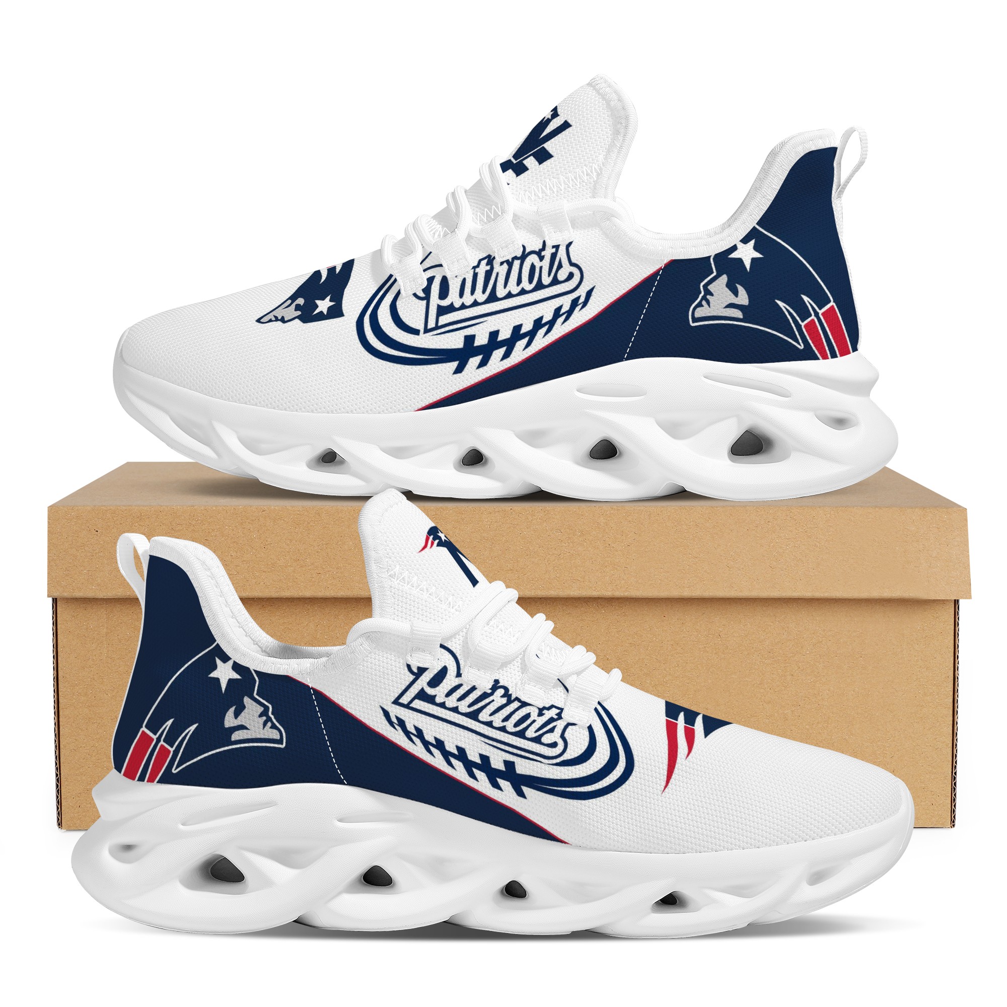 Men's New England Patriots Flex Control Sneakers 004