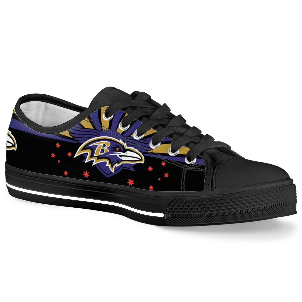 Women's Baltimore Ravens Low Top Canvas Sneakers 008