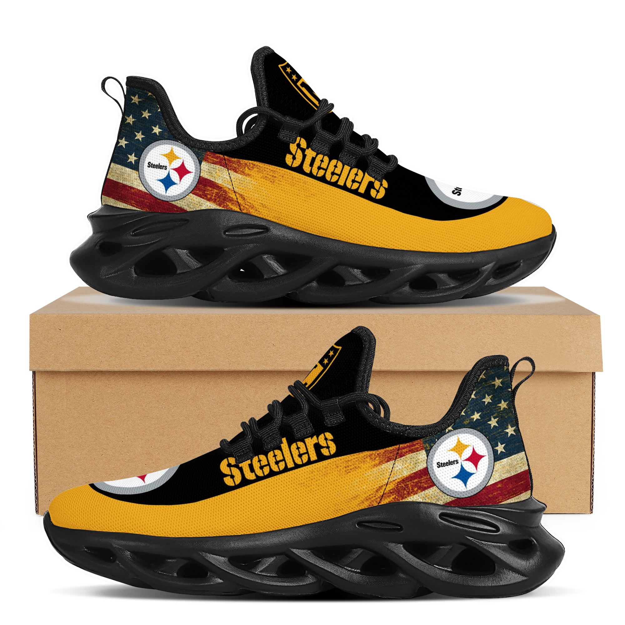 Men's Pittsburgh Steelers Flex Control Sneakers 003