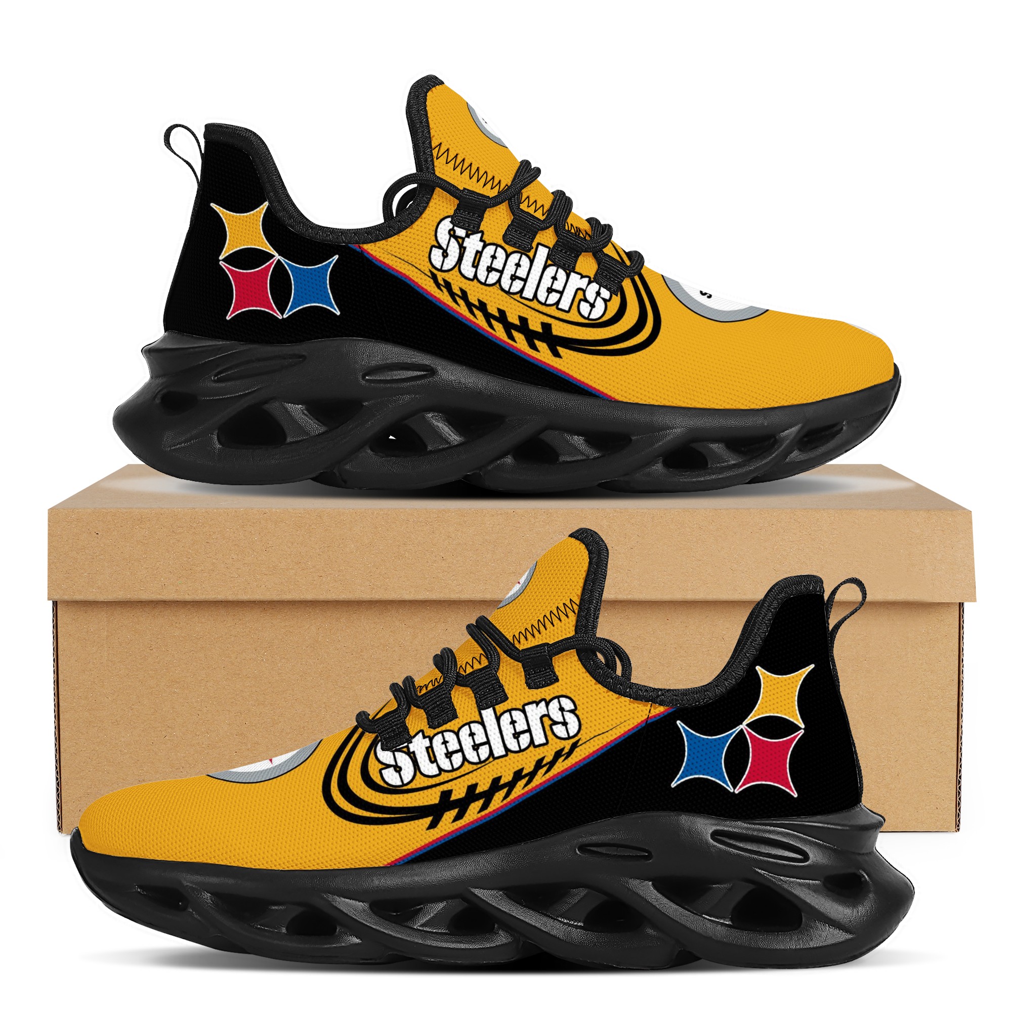 Women's Pittsburgh Steelers Flex Control Sneakers 005