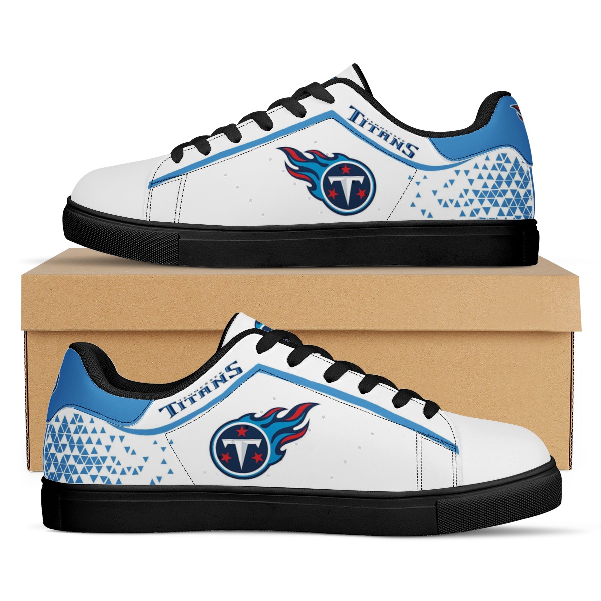 Women's Tennessee Titans Low Top Leather Sneakers 001