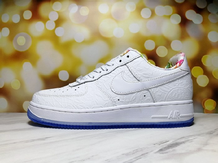 Women's Air Force 1 White/Blue Shoes 0141