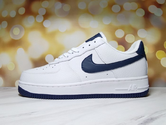 Women's Air Force 1 White/Navy Shoes 0122