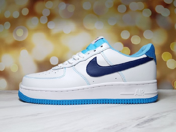 Women's Air Force 1 White/Blue Shoes 0161