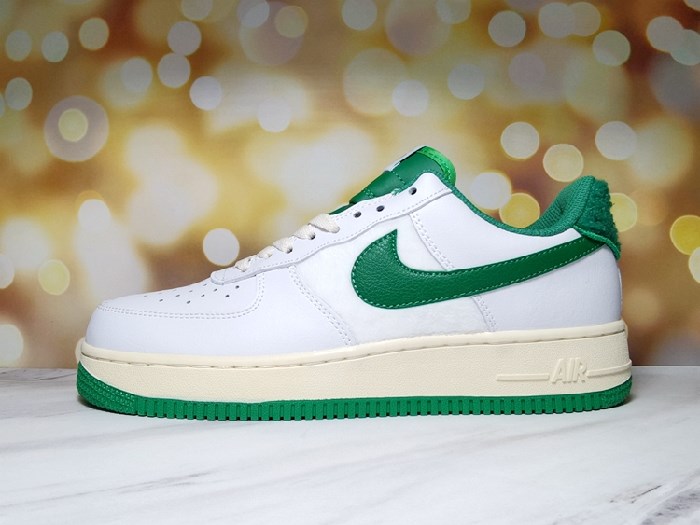 Women's Air Force 1 White/Green Shoes 0181