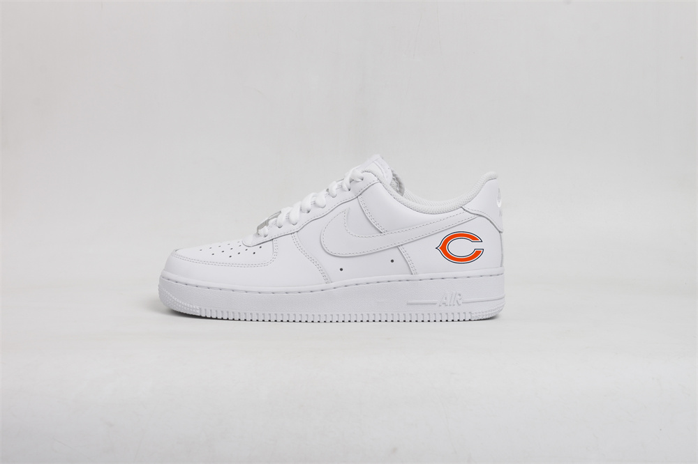 Women's Chicago Bears Air Force 1 White Shoes 001
