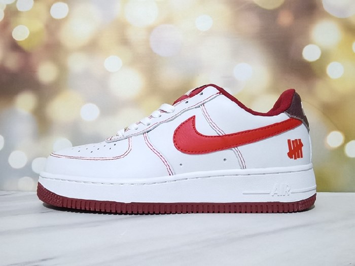 Women's Air Force 1 White/Red Shoes 0192