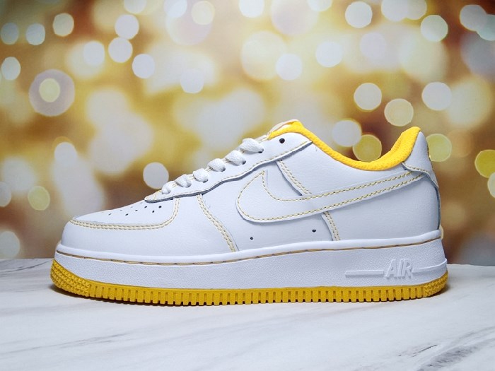 Women's Air Force 1 White/Yellow Shoes 0203