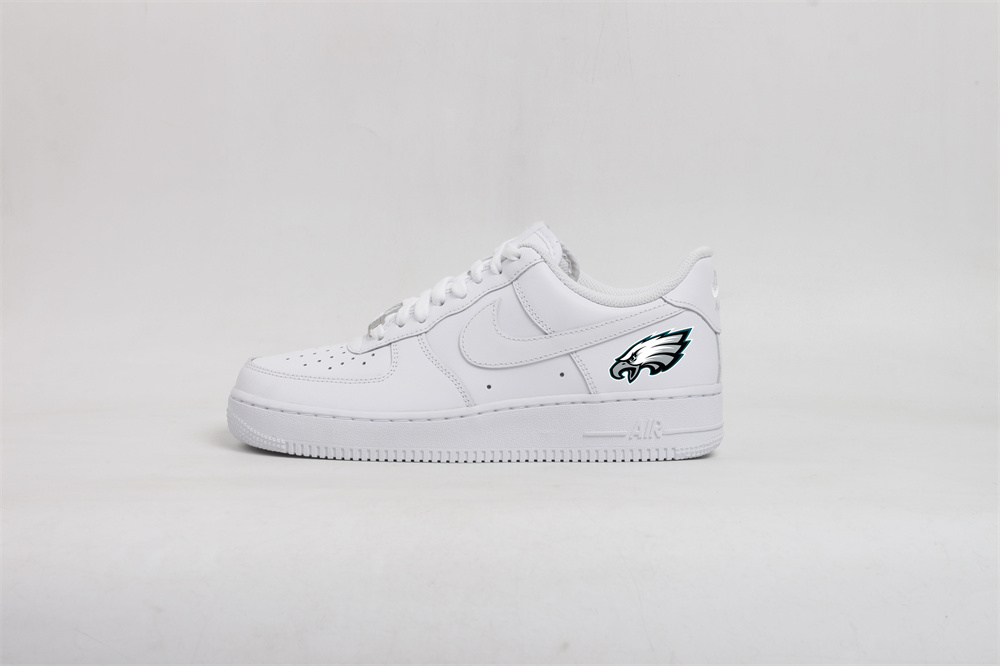 Women's Philadelphia Eagles Air Force 1 White Shoes 001 Women's Philadelphia Eagles Air Force 1 White Shoes 001