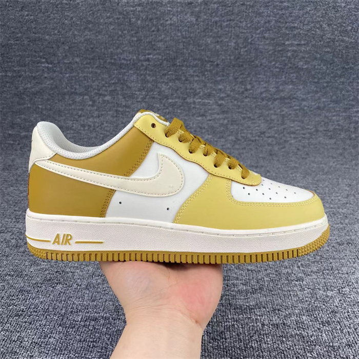 Women's Air Force 1 Brown/Yellow Shoes Top 0281