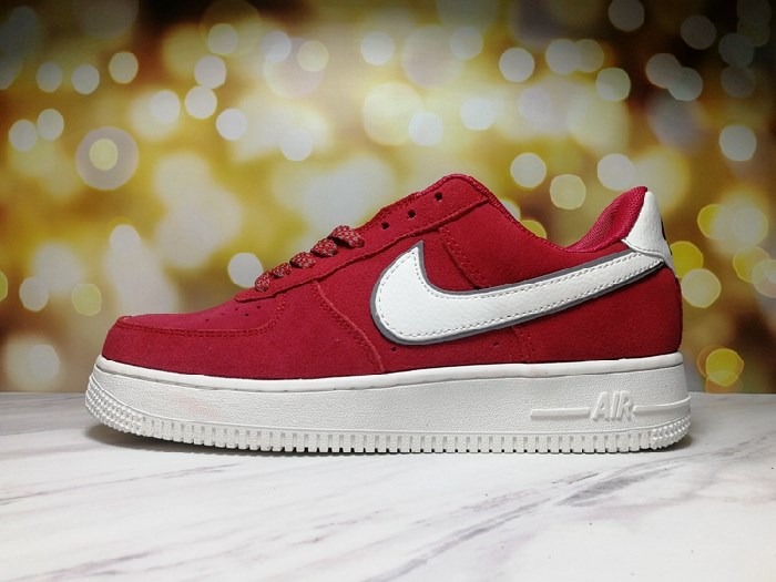 Women's Air Force 1 Red Shoes 0208