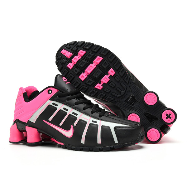 Women's Running Weapon Shox R4 Shoes Black/Pink 001