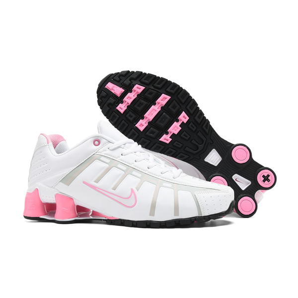Women's Running Weapon Shox R4 Shoes White/Pink 002