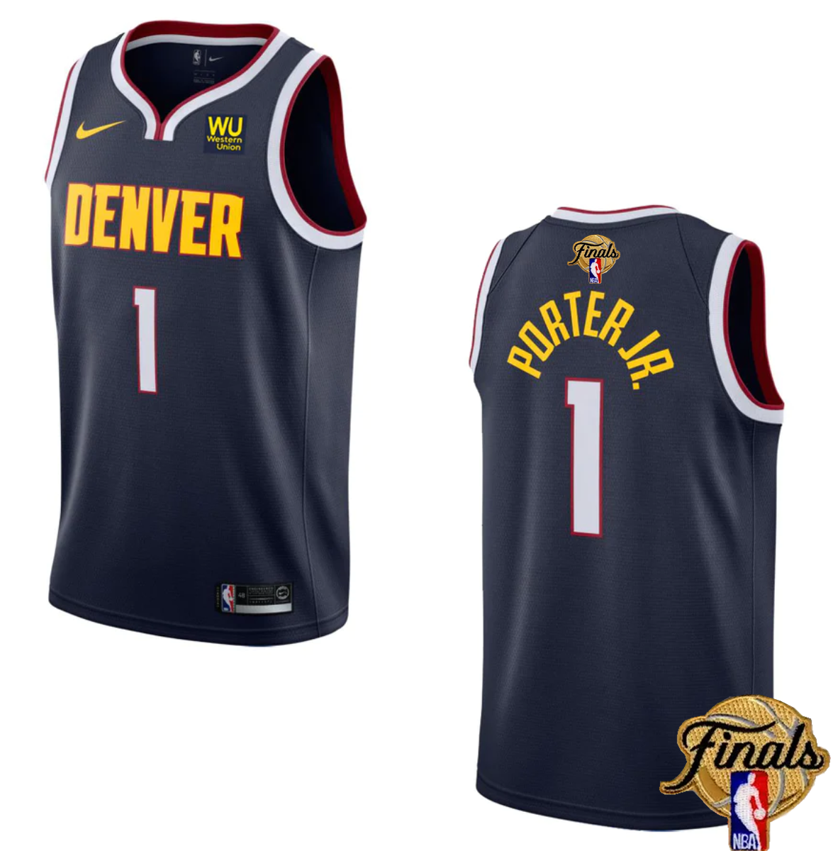 Men's Denver Nuggets #1 Michael Porter Jr. Navy 2023 Finals Icon Edition Stitched Basketball Jersey Men's Denver Nuggets #1 Michael Porter Jr. Navy 2023 Finals Icon Edition Stitched Basketball Jersey