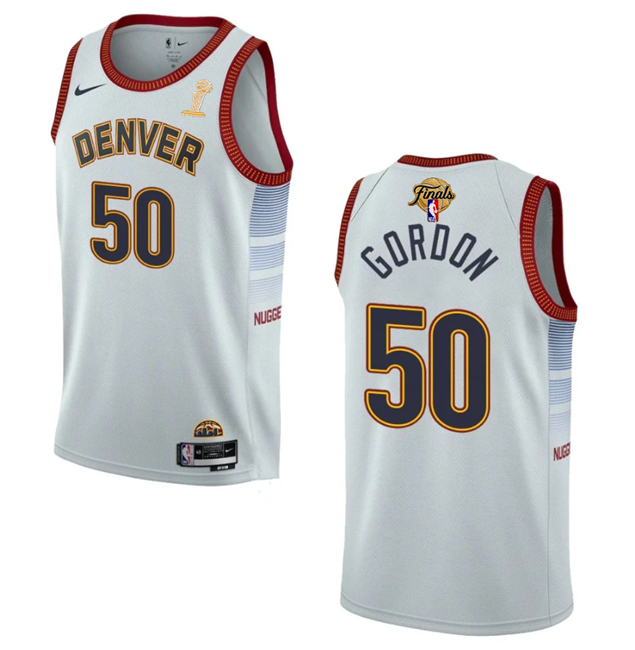 Men's Denver Nuggets #50 Aaron Gordon White 2023 Finals Association Edition Stitched Basketball Jersey