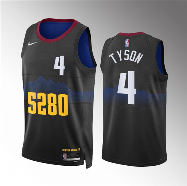 Men's Denver Nuggets #3 Hunter Tyson Black 2023 City Edition Stitched Basketball Jersey