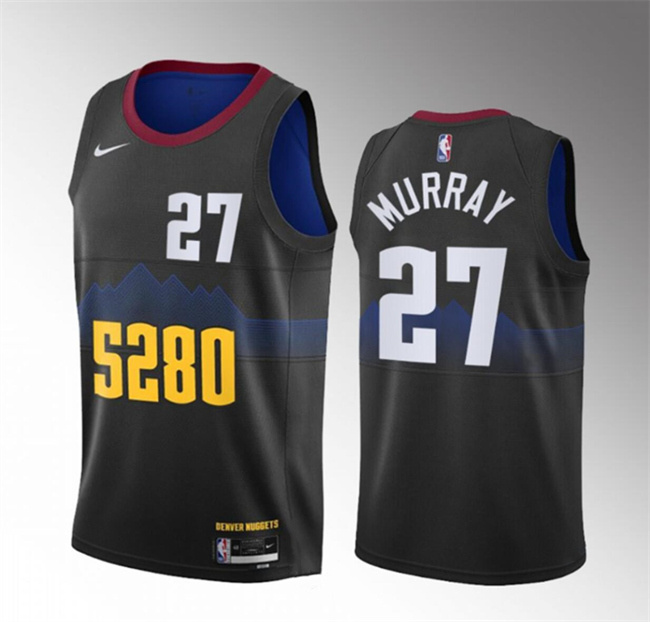 Men's Denver Nuggets #27 Jamal Murray Black 2023 City Edition Stitched Basketball Jersey
