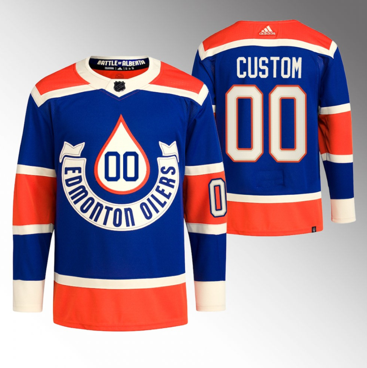 Men's Edmonton Oilers Custom 2023 Royal Heritage Classic Primegreen Stitched Jersey
