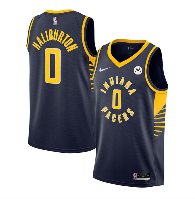 Men's Indiana Pacers #0 Tyrese Haliburton Black Stitched Basketball Jersey