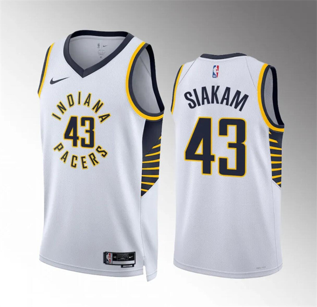 Men's Indiana Pacers #43 Pascal Siakam White Association Edition Stitched Basketball Jersey