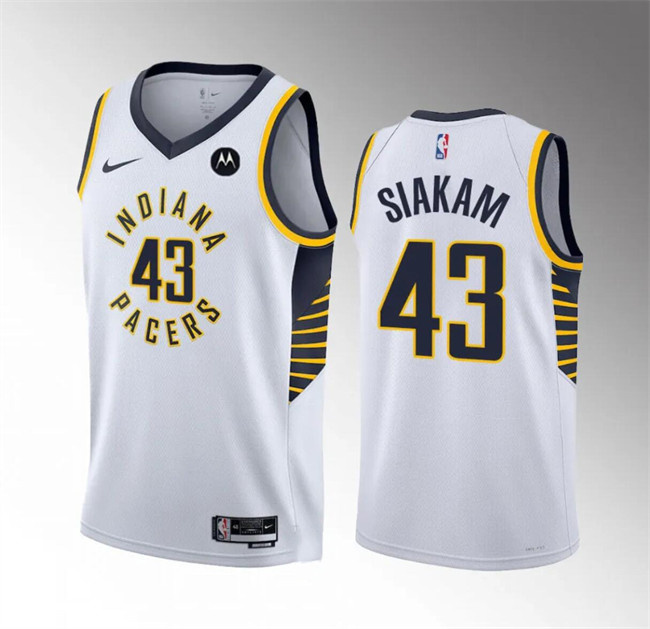 Men's Indiana Pacers #43 Pascal Siakam White Association Edition Stitched Basketball Jersey