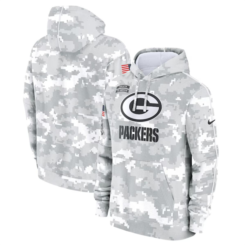 Men's Green Bay Packers 2024 Arctic Camo Salute to Service Club Fleece Pullover Hoodie Men's Green Bay Packers 2024 Arctic Camo Salute to Service Club Fleece Pullover Hoodie
